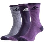 Effeet Hiking Socks Women, Anti Blister Ladies Walking Socks, Crew Light Outdoor Sports Socks, Multi Performance Womens Boot Socks, Breathable Cotton Trekking Running Socks 3 Pairs, Multicolor 6-8