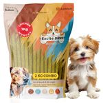 EXCITE BITES Chicken Flavor Munchy Sticks for Dogs| Protein Chew Sticks for Dogs | Essentials Dog Treats for Adult & Puppies| Dental Sticks for Dogs |Long-Lasting Dog Chew Stick 1 kg (Pack of 2)