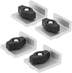 POWERTEC 71694 1-33/64" T-Track Inline and Short Stop Kit, T Track Stop Block for T-Track Woodworking, Sanding, and Routing, 4PK