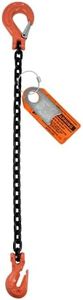 Chain Sling - 3/8" x 5' Single Leg with Grab and Sling Hook - Grade 100