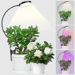 YUYMIKA Grow Lights for Indoor Plants, Clip On Full Spectrum LED Grow Light with 3,6,12 H Timer, 10 Dimmable Levels, 3 Colors Grow Lamp with 360°Gooseneck, for Houseplants, Bonsai, Pot Plant, 1 Pack