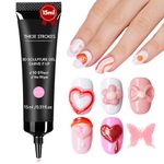 THR3E STROKES 15g 3D Sculpting Gel Nail Glue for Nail Designs and DIY Nail Art - Clear Gel Polish for Drawing, Molding, Sculpture and Decoration (PINK) (UV/LED LAMP REQUIRED)