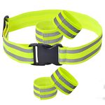 FUCNEN Reflective Belt Elastic Armband Waistband Stretchy Material for Safety Running Jogging Walking Biking Cycling Hi Vis Belt Safety Gear