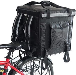 PK-92V: Large Rigid Heavy Duty Food Delivery Box for Motorcycle, Insulated Pizza Delivery Bag for Bicycle/Scooter, Top Loading, 18" x 18" x 18", Collapsible, Waterproof