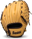 Franklin Sports Baseball + Softball Glove - Field Master Baseball + Softball Mitt - Adult + Youth Glove - Men's + Women's Baseball + Softball Gloves - Right Hand Throw - 10.5" - Camel Brown