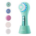 UMICKOO Face Scrubber Exfoliator,Facial Cleansing Brush Rechargeable IPX7 Waterproof with 5 Brush Heads,Face Spin Brush for Exfoliating, Massaging and Deep Cleansing