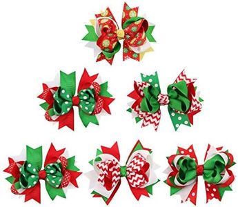 LERTREE Baby Girl Novelty 3 Layers Ribbon Bow Barrettes Christmas Bow Hair Clips Cute Boutique Hair Pin Xmas Party Supplies