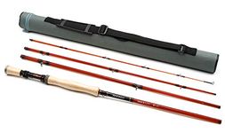 7wt Moonlit Lunar S-Glass Fiberglass Fly Fishing Rod (8' 6", 4 Piece, Maroon, Fighting Butt)