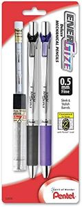 Pentel EnerGize Automatic Pencil with Lead and Erasers, 0.5mm, Assorted, 2 Pack (PL75LEBP2)