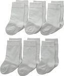 Jefferies Socks Unisex-Baby Newborn Seamless Cotton Knee High 6 Pair Pack, White, Infant