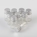 Jarvials 2ml Mini Cute Transparent Glass Bottle with Silver Spiral Surface Aluminum Lid,Gold and Silver Make A Gift with Individuality. (Silver, 2ml)