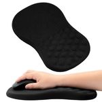 Mouse Pad with Wrist Support, Ergonomic Mousepad with Non-Slip Base, Comfortable Wrist Rest Pain Relief Mouse Pad for Home & Office Laptops, PC, Wireless Mouse Desk (Black)