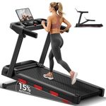15% Auto Incline Treadmill for Home, 12KM/H Foldable Walking Pad Max. 180KG