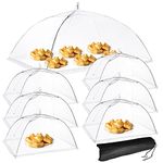 Mesh Food Cover, SPANLA 7 Pack Food Covers for Outside 1 Extra Large (41"X27") & 6 Standard (17"X17") Mesh Food Covers for Outdoors, Food Nets, Food Tents Outdoor, Reusable and Collapsible