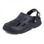 DOCTOR EXTRA SOFT Men Premium Casual Ultra Soft Clogs/Sandals with Adjustable Back Strap for Adult | Comfortable & Lightweight| Stylish & Anti-Skid| Waterproof & Everyday Use Mules D-535, Black