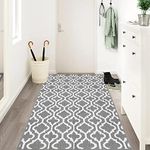 HEBE Extra Large Indoor Doormat for Entryway 36"x59" Non Slip Welcome Doormat for Front Door Dirt Trapping Entrance Rug Low Profile Floor Mat for Doorway Entryway Mud Room,Gray