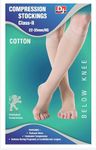 DJ Compression Emported class Stocking I Men & Women I Fabric Cotton I Below Knee For Varicose Veins I Graduated compression I Oedema during Pregnancy or cardiothoracic surgery I 23-32mm/Hg I (LARGE)