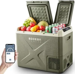 BODEGACOOLER 12V Portable Refrigerator, 42Quart (40L) Dual Zone Car Refrigerator, RV Car Fridge APP Control, -4℉-68℉Portable Freezer 12/24V DC 100-240V AC for Outdoor Camping Travel Vehicles Home Use