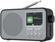 DAB DAB+ FM Portable Radio, Bluetooth, Alarm, Battery, Alarms, AUX, Headphone, 60 Presets (AZATOM Aspire Silver)