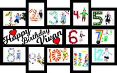 GiftsWale 1st Happy Birthday Customized Collage Photo Frame For 1 Year Baby | Personalized With 1 To 12 Months Baby Images And Names | Best Gift For Baby, Kids, Children and Toddler