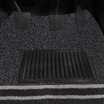 GoMechanic Premium 18mm PVC Grass Mat, Universal Fit Compatible with All The Cars - (Black Grey Strips)