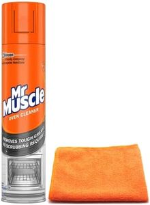 Mr Muscle Oven Cleaner Spray (300 ML)- Oven BBQ Cleaner Degreaser- for Tough Grease, Grime with Ultra Absorbent Microfibre Cleaning Cloth