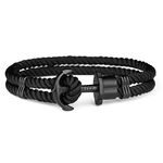 PAUL HEWITT Men Anchor Bracelet PHREP with Nylon Bracelet in Black und Anchor in IP Black PH-PH-N-B-B-S