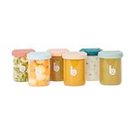 Babymoov ISY BOWLS - set of 6 250ml Superior Borosilicate Glass Baby Food Storage Containers | Small Glass Jars with Airtight Lids