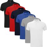 6 Pack Adults Pique Polo Casual Summer/Activewear Tops, Pack of 6 Shirts, XXL