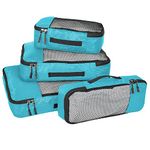 FATMUG fabric Packing Cubes/Travel Pouch Bag Organiser -Set Of 4(Large,Medium,Small And Slim)- Sky Blue