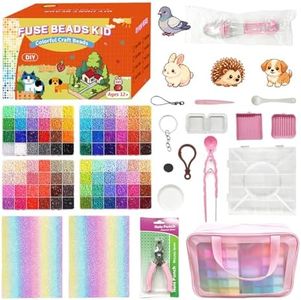 MOOB 52,000 Pcs Fuse Beads Kit, 96 Colors 2.6mm with Built-in Beads Pen, All-in-One Pixel Art DIY Crafts Supplies for Women, Room Decorations, Ideal Gift(No Mini Craft Iron)