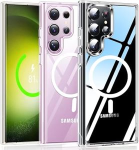 RUNGOS Magnetic Clear for Samsung S22 Ultra Case MagSafe [Crystal Clear] [Stable Magnetic] [10 Ft Drop Protection] Hard Shockproof Case for Samsung Galaxy S22 Ultra, S 22 Ultra Cover 6.8 Inch 2022