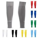 LION SPORTSWEAR Kids/Youth Football Sock Sleeves To Accompany Grip Socks - Fits Over Calf/Shin Pads - Variety Of Colors To Match Your Team Kit (Grey)