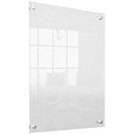 Nobo Transparent Acrylic Mini Wall Mounted Whiteboard, Modern Memo Board, Dry Erase, Frameless, 600 x 450 mm, Includes Marker Pen, Clear, 1915621