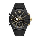 Diesel Silicone Mega Chief Analog-Digital Black Dial Men Watch-Dz4552, Black Band