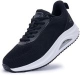 RomenSi Womens Arch Support Walking Shoes Orthotic Fashion Sneakers Tennis Shoes for Plantar Fasciitis Pain Relief Black US 7