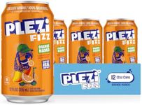 PLEZi FiZZ Orange Mango Sparkling Juice - Healthy Soda Alternative with Real Fruit Juice, No Added Sugar - Low Sugar Sparkling Drink - Good Source of Fiber, 12 Fl Oz (12 Pack)
