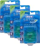 3 x Satin Tape 25m Dental Waxed Mint Floss Oral Care Clean Fresh Teeth