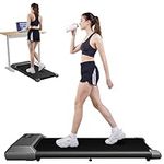 Walking Pad, 2.5HP Low Noise Treadmill Under Desk 2 in 1, Walking Pad Portable Treadmill with 300lbs Capacity, Treadmills for Home and Office with Remote Control（Grey）