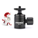 Mini Tripod Ball Head-INNOREL B19 Mount Head-Metal Ballhead 360° Pan 90° Tilt Tripods Mount with 3/8" to 1/4" Adapter CNC Ballheads,Max Load 6.61 lb for Phone/DLSR Camera/Mini Holder (1 Piece)