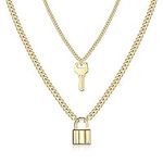 Layered Key Lock Necklace for Women