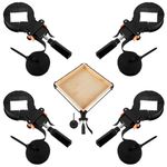 Feekoon Strap Clamps for Woodworking, Quick Release Band Clamps with 4 Corner Claws, Thick and Sturdy Belt Clamps, Adjustable Picture Frame Clamp Tool(4 Packs)