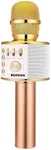 BONAOK Wireless Bluetooth Karaoke Microphone, 3-in-1 Portable Handheld Mic Speaker Machine for All Smartphones,Gifts for Girls Boys Kids Adults All Age Q37(Gold)