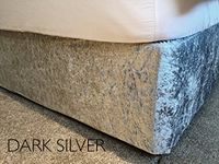 Crushed Velvet Elasticated Bed Valance/Divan Base Cover 12 Colours, (Double, Dark Silver/Grey)