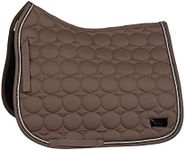 HORZE Marquess Quilted Quick-Dry Dressage Saddle Pad with Crystal Trim - Walnut - Horse