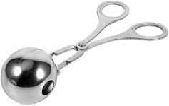 Honexa Stainless Steel Meat Ball Maker, Cake Pop Maker, Melon Baller Non Stick Spoon New Steel Fish Rice Ball,Ice Tongs, Cookie Dough Scoop for Kitchen | Pack 1 | Silver