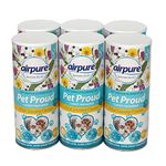 airpure PET Proud Carpet Freshener, Odour Eliminator, Flowers Fragrance, White (Pack of 6)