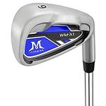 MAZEL WM-X1 Individual Golf Iron 1,2,3,4,5,6,7,8,9,Pitching Wedge,Approach Wedge,Sand Wedge or Irons Set with Graphite/Steel Shafts (9 Iron Single,Blue, Left Handed (Stainless Steel,Flex S))