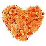 Qovydx 650Pcs Orange Buttons for Crafts Assortment Orange Craft Buttons Bulk Assorted Art Buttons for Arts, DIY Crafts, Christmas Decoration