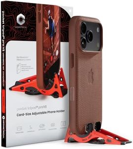 GEOMETRICAL Pocket Tripod PROv2 Universal Kit – Standard Fit Tripod for iPhone & Android, Adjustable Angles – Card-Size, Ultra-Compact Phone Tripod Stand for Photo & Video Creation – Magma Red